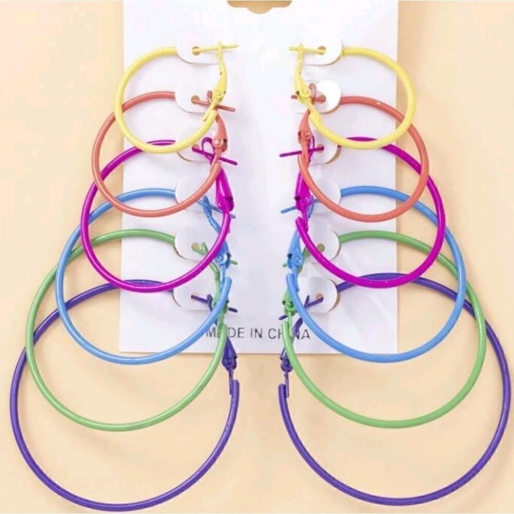 Neon Multicolored Hoop Earrings